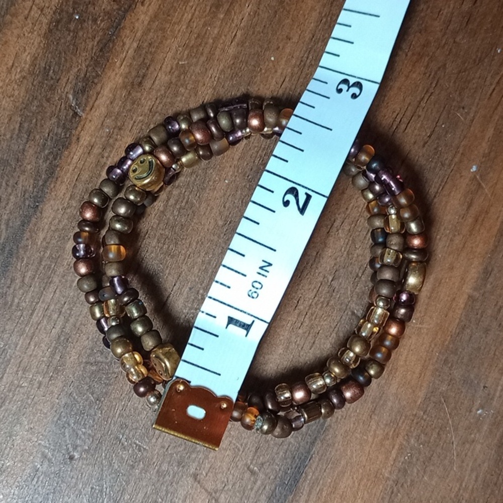 Handcrafted Brown and Gold Beaded Bracelet Set - New - Picture 6 of 7